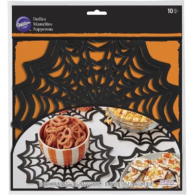 HALLOWEEN SPIDERWEB DOYLEY PAPER 10" 10PCS