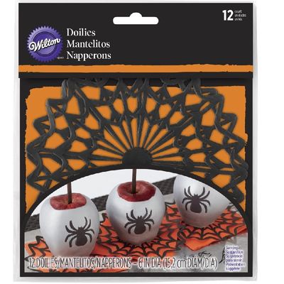 HALLOWEEN SPIDERWEB DOYLEY PAPER 6" 12PCS