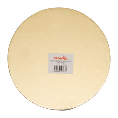 CAKEBOARD 8" ROUND GLOSSY GOLD 5PCS