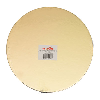 CAKEBOARD 9" ROUND GLOSSY GOLD 5PCS