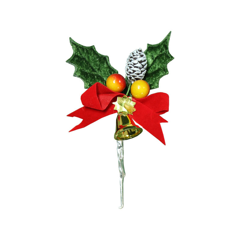 CHRISTMAS LEAF WITH BERRY & BELL C340 5PCS image number 0