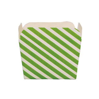 BAKING CASE GREEN STRIPE 4.8X4.8X4.9CM 100PC