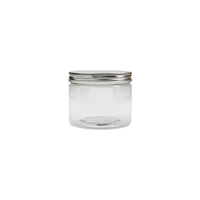 ROUND PET CONTAINER SILVER ALUMINIUM CAP 550ML