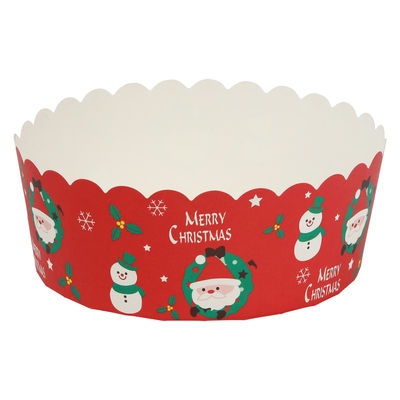 PAPER MOULD ROUND XMAS RED 50PC
