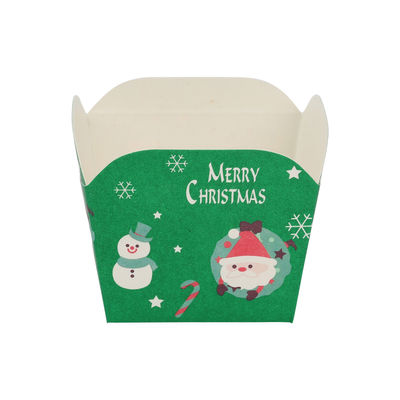 BAKING CASE 48X48X50MM XMAS GREEN 100PCS