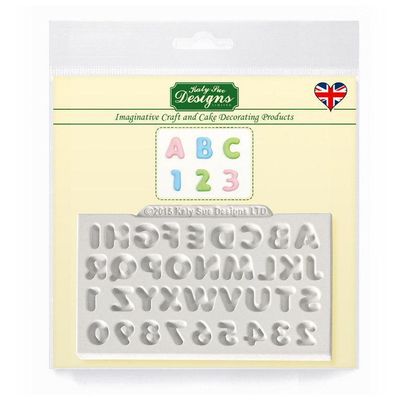 DOMED MINI ALPHABET & NUMBER SILICONE MOULD CE0030