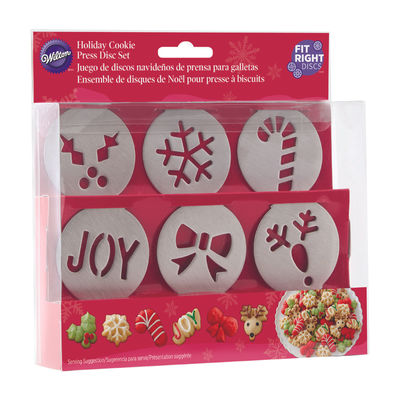 DISCS S/S XMAS COOKIE PRESS 6PCS 2104-5906