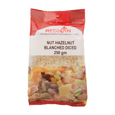 NUT HAZELNUT BLANCHED DICED 250G