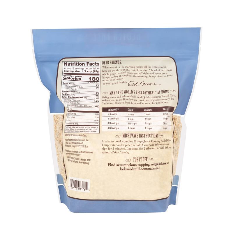 GLUTEN FREE QUICK ROLLED OATS 28OZ image number 1