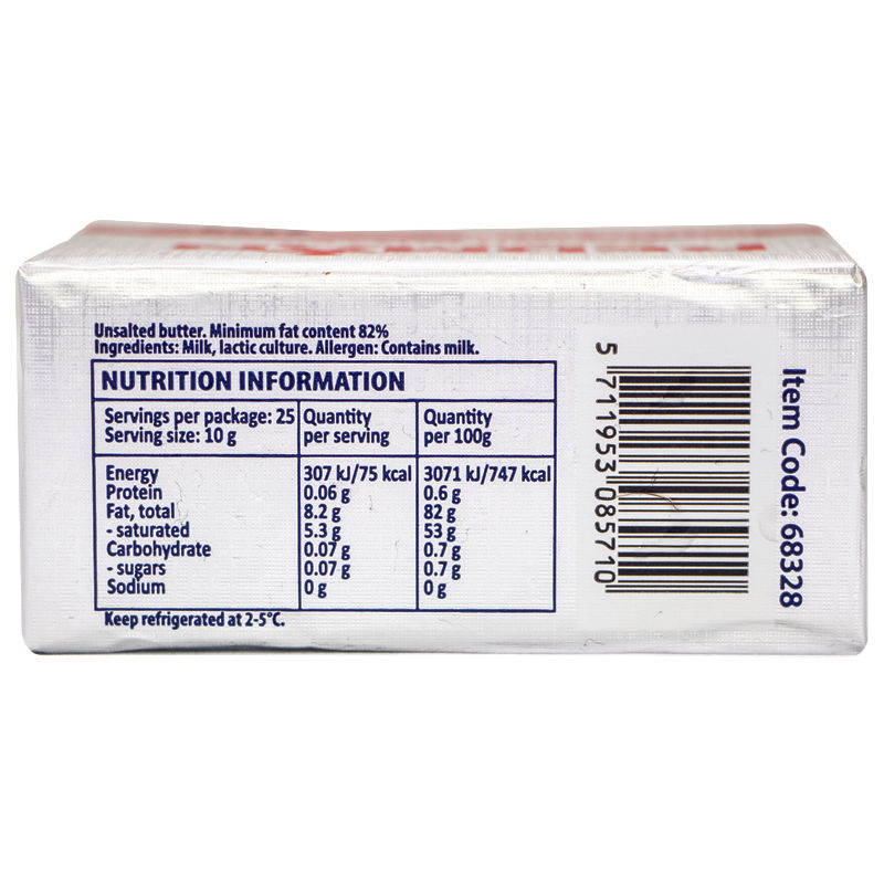 UNSALTED LACTIC BUTTER 250G