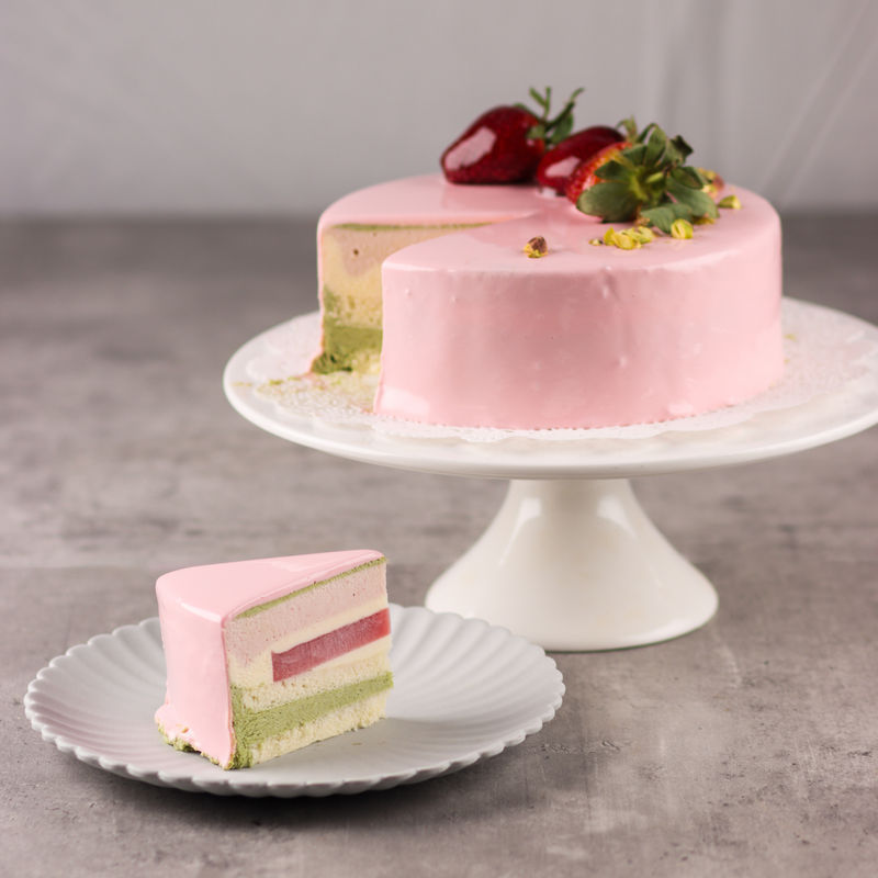 Pistachio Strawberry Gateau Cake + Cream Cheese Double Chocolate Bread