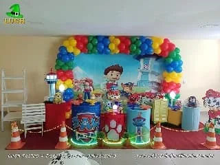 Aniversário Patrulha Canina -Mesa decorada para festa infantil
