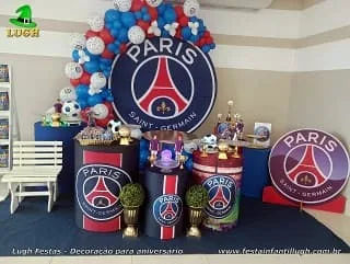 Decoração PSG - Paris Saint-Germain - Festa aniversário infantil - Barra - RJ