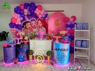 Decoração de Festa Infantil Guerreiras K-Pop no Rio de Janeiro | Lugh Festas