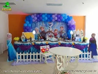 Decoração clássica luxo para aniversário tema Frozen - Festa feminina