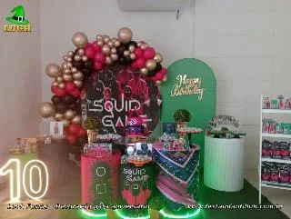 Decoração tema Squid Game - Festa de Aniversário Barra da Tijuca-RJ