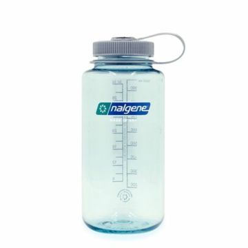 Botella reutilizable 1 litro azul transparente boca ancha Sustain