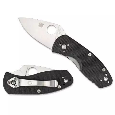 Navaja Spyderco Tenacious Filo Liso Hoja Negra