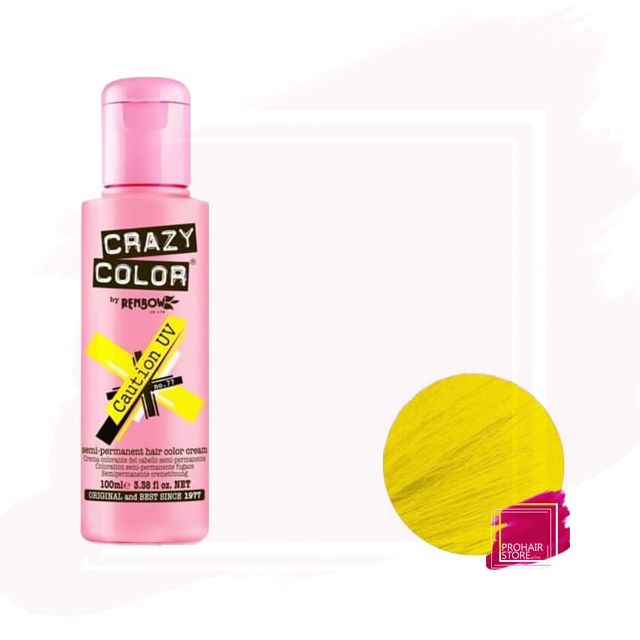 Crazy Color Tinte Semipermanente 77 - Caution UV Neon Yellow 100ml