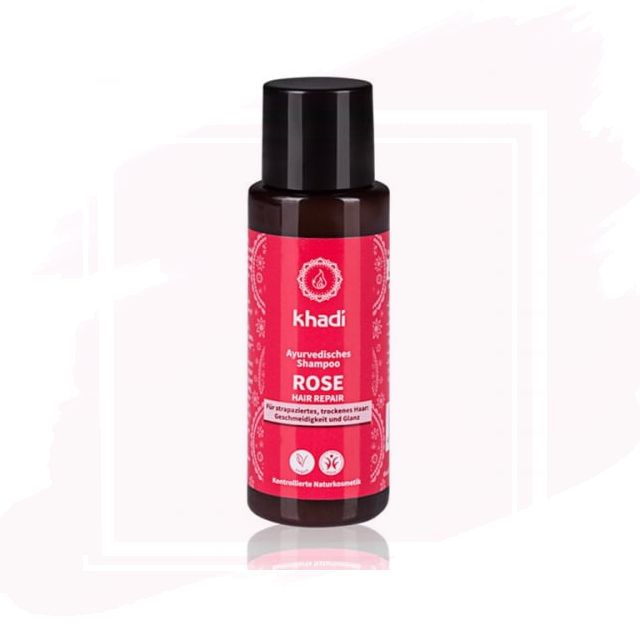 Khadi Rose Champú Ayurvédico para Cabellos Dañados 30ml