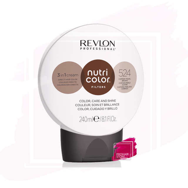 [D] Revlon NutriColor Filters Mascarilla de Color Bola 524 - Castaño Perlado Cobrizo 270ml