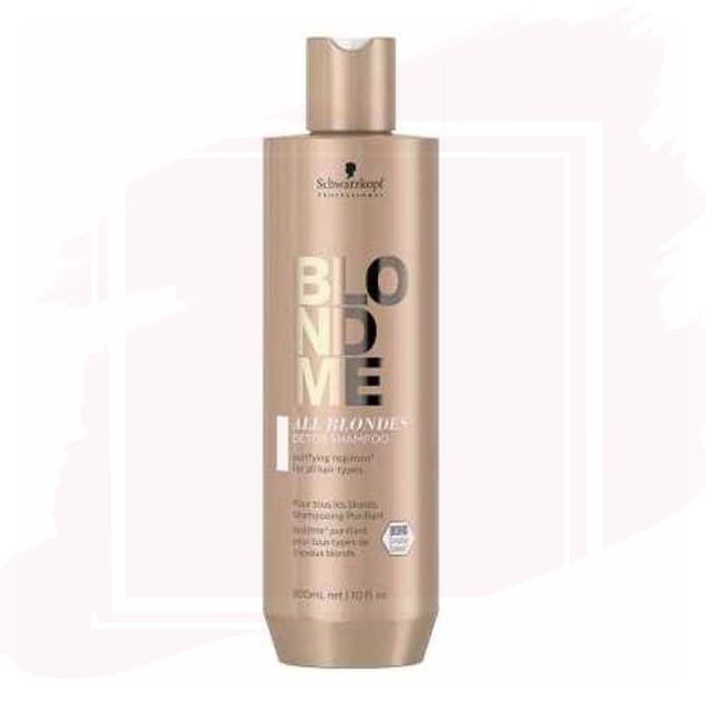 Schwarzkopf BlondMe Keratin Restore All Blondes Detox Champú Purificante para todo tipo de Rubios 300ml