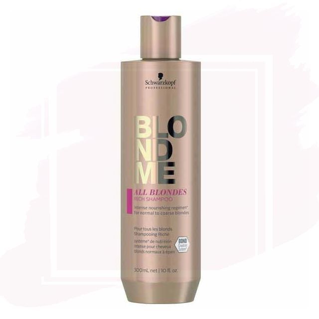 Schwarzkopf BlondMe Keratin Restore All Blondes Rich Champú Sin Sulfatos Enriquecido para todo tipo de Rubios 300ml