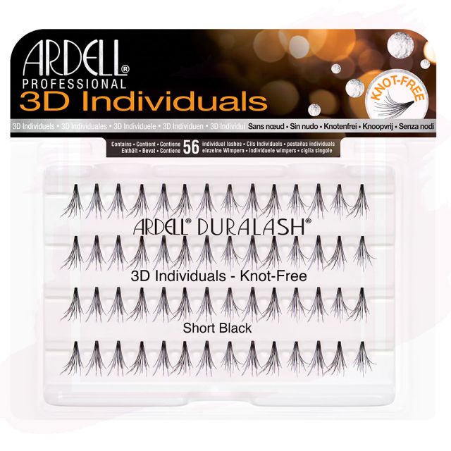 Ardell Pestañas Postizas 3D Individuals Short Black Sin Nudo