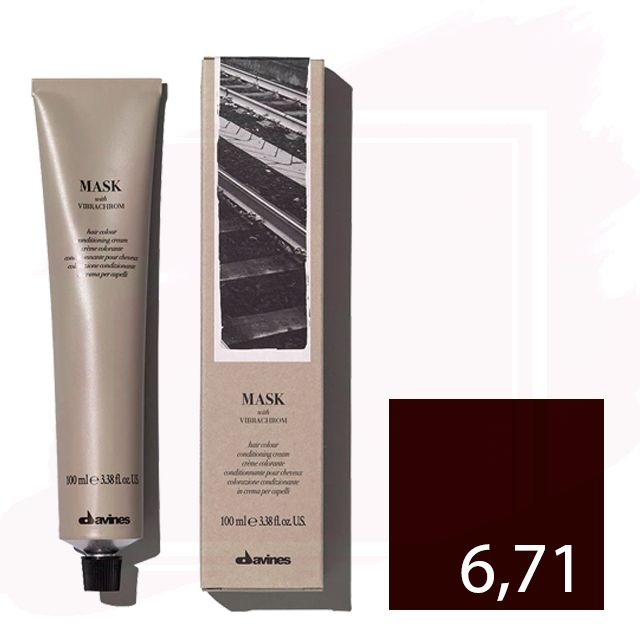 Davines Mask With Vibrachrom Tinte 6.71 - Rubio Oscuro Beige Ceniza