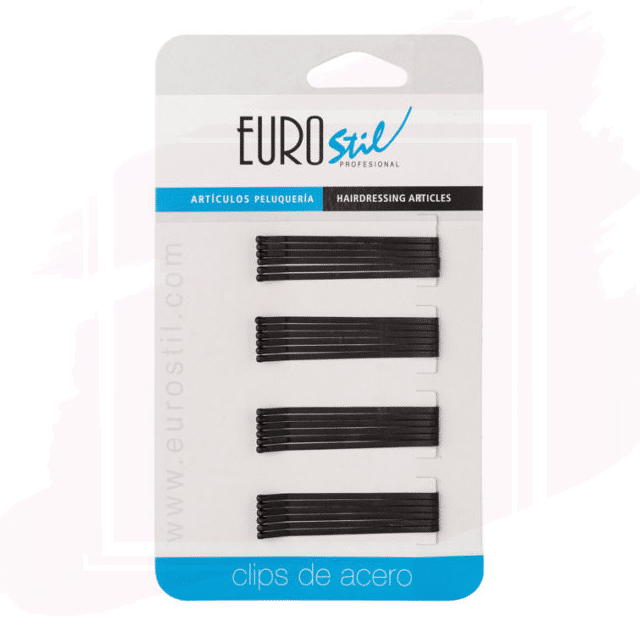 Eurostil Clips Mate con Bola Negro 50mm (cartón 24 clips) 04484/50