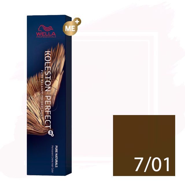 Wella Koleston Perfect Me+ Tinte 7/01 - Rubio Medio Natural Ceniza 60ml