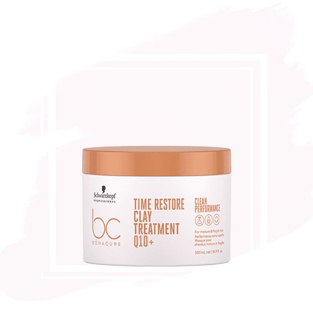 Schwarzkopf Bonacure Time Restore Q10+ Clay Tratamiento para Cabellos Maduros o Frágiles 500ml