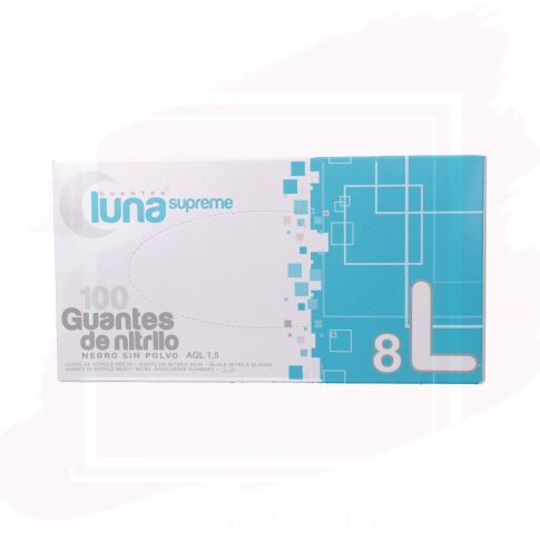 Luna Guantes Nitrilo Negro 100 U S/Polvo Grande