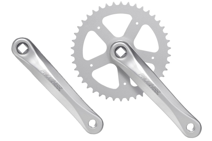 Pédalier Compact Vélos Route Ridewill Eroica - 34/50 Dents, 170 Mm, Argenté - Pour Axe Carré JIS
