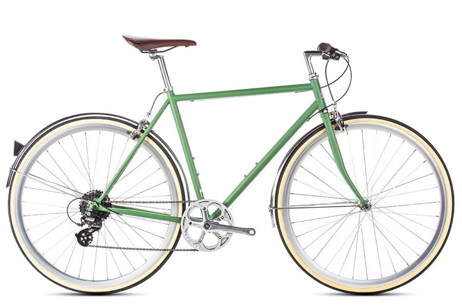 Buy the 6KU Odyssey 8 Speed City Bike Silverlake