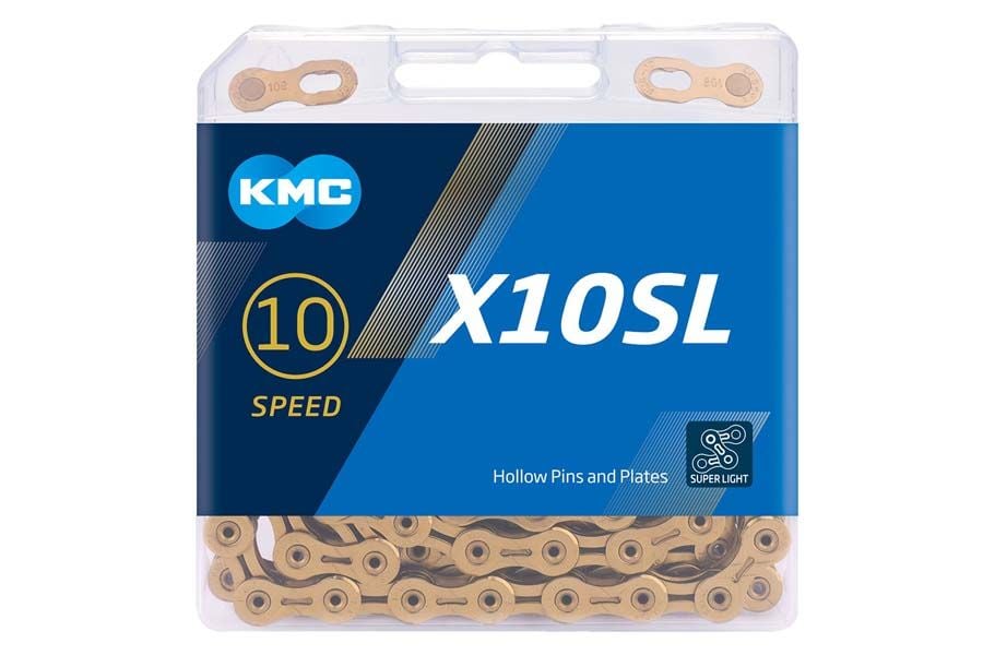 KMC X10 speedL Bike Chain 10 speed 114 Links gold