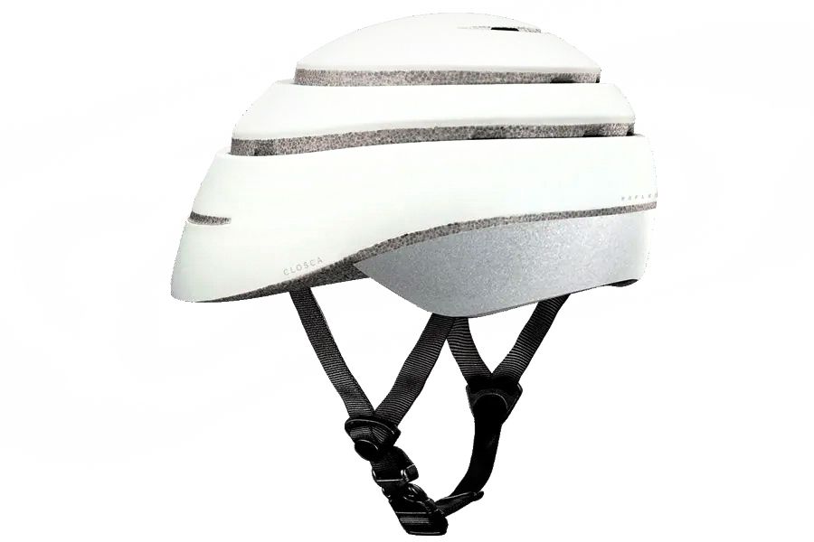 Closca Loop White Reflective Folding Helmet for cyclists