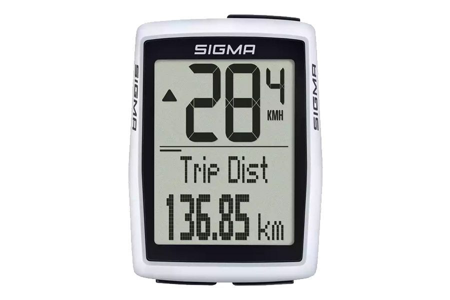 Compteur Sigma sans fil Pure 1 ATS blanc sur cintre vélo