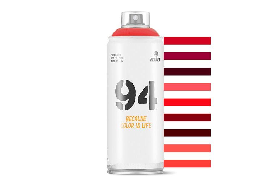 pintura spray montana 94 400ml rojo fluor