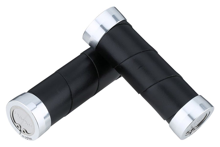 BROOKS SLENDER LEATHER GRIPS BLACK 100mm Brooks Slender Grips