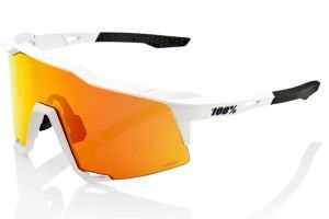 100% Speedcraft Soft Tact Off White Glasses - Red Mirror Lens