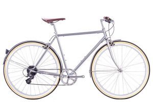 6KU Odyssey 8 Speed City Bicycle - Brandford Silver