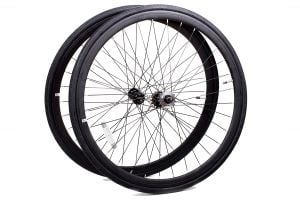 6KU Fixed Gear Wielset + Banden - Zwart