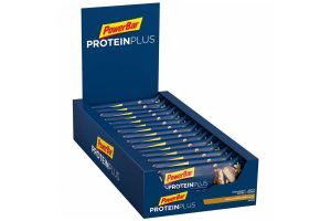 Barretta energetica PowerBar 30% Protein Plus Caramello croccante alla vaniglia x15