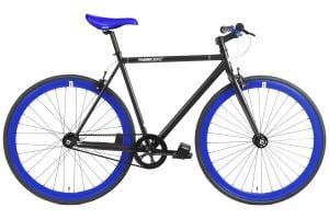 Fabric Matte Black & Blue Fixed Bike