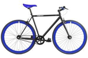 FabricBike Single Speed Bicycle - Matte Black & Blue