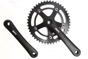 Plato y Biela Santafixie 46d 165mm Negro Mate