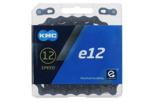 Cadena KMC e12 12V 130 Eslabones Negro