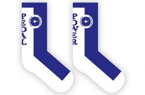 Rueda Festival Pedal Power Cyclist Socks - Blue/White