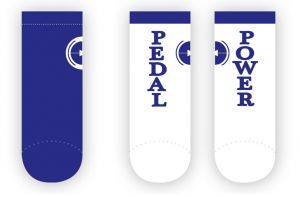 Rueda Festival Pedal Power Cyclist Socks - Blue/White